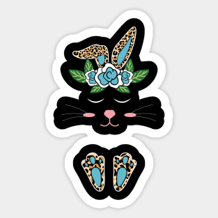 Easter Bunny Boy Leopard Custom Text Sticker